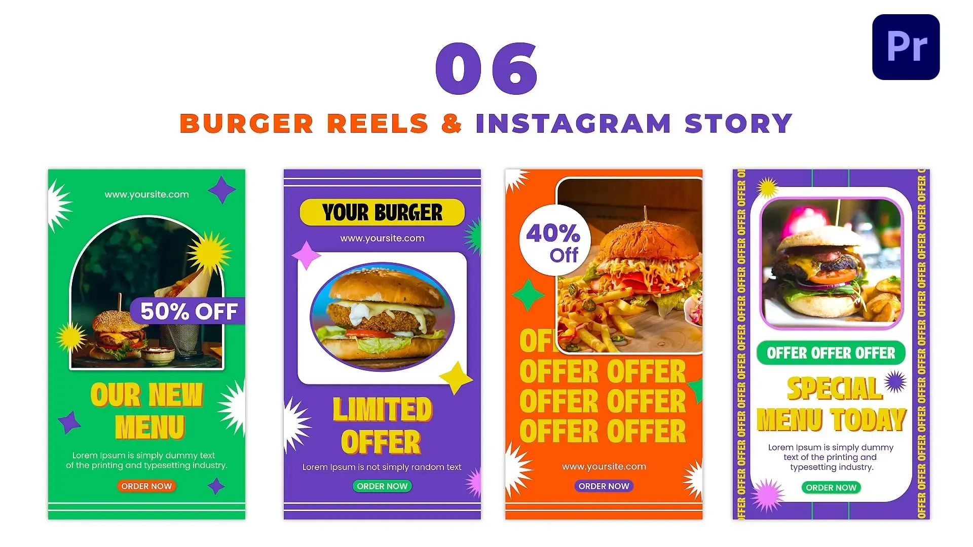 Feast Frenzy Burger Sales IG Story Pack